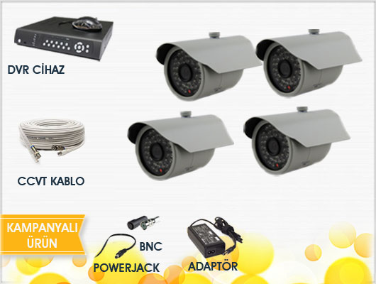 4 Adet 48 Led 600 TVL Yüksek Çözünürlük Kamera Sistemi
